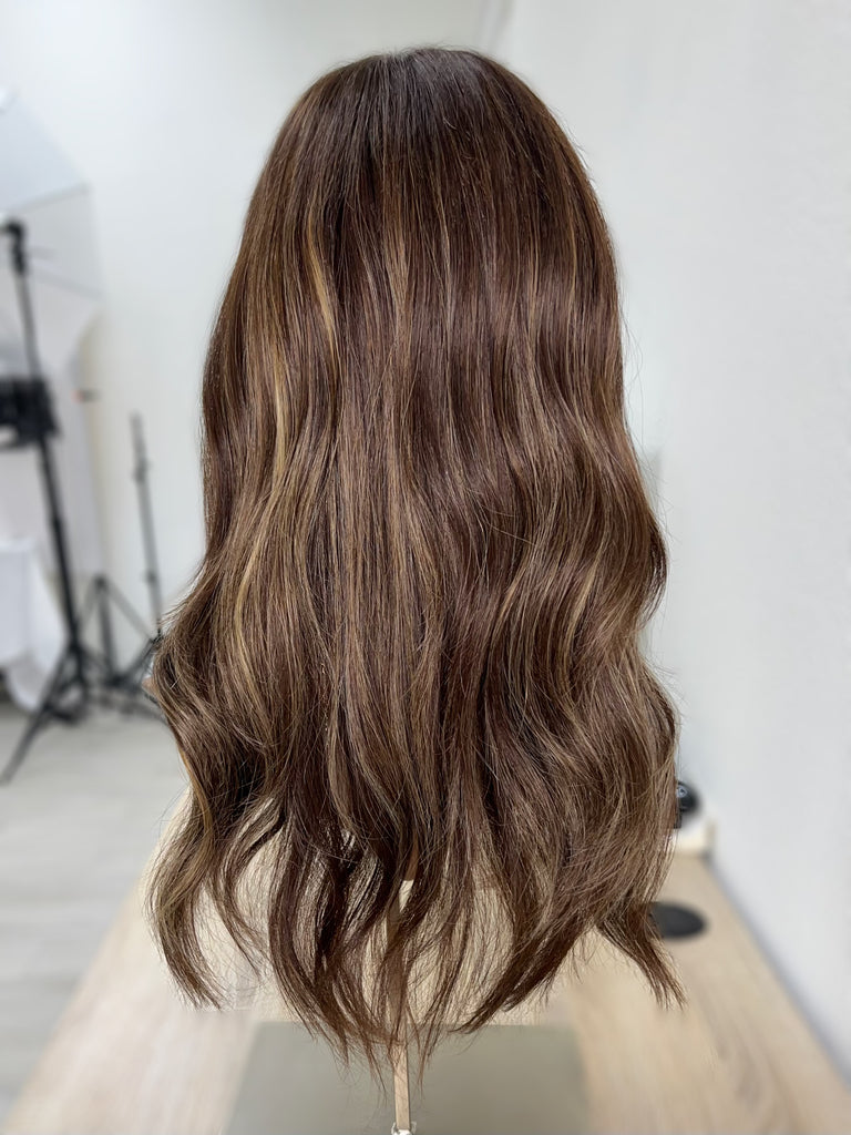 lace top human hair wig - brunette human hair wig - lace top wigs for women - breathable human hair wigs - affordable natural hair wigs - full coverage human hair wigs