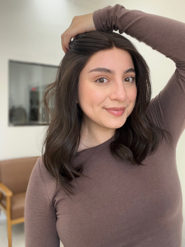  lace top human hair wig - brunette human hair wig - lace top wigs for women - breathable human hair wigs - affordable natural hair wigs - full coverage human hair wigs
