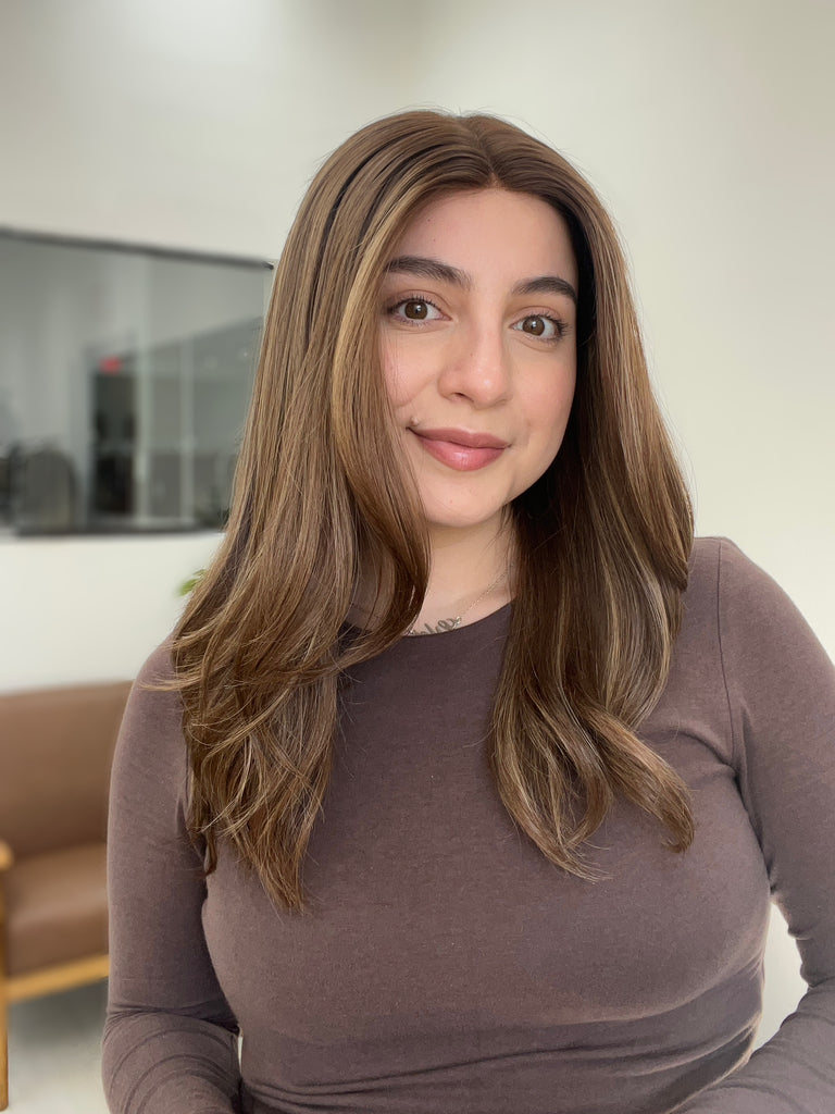 lace top human hair wig - brunette human hair wig - lace top wigs for women - breathable human hair wigs - affordable natural hair wigs - full coverage human hair wigs
