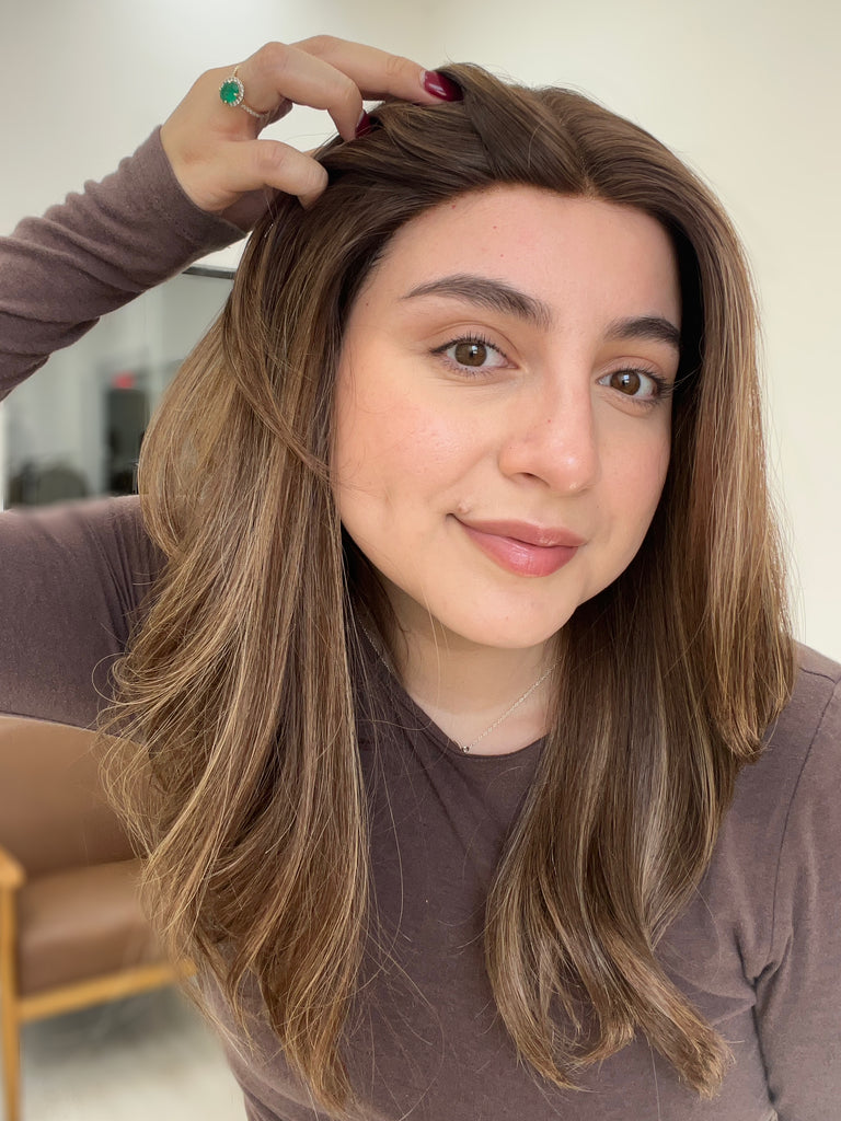 lace top human hair wig - brunette human hair wig - lace top wigs for women - breathable human hair wigs - affordable natural hair wigs - full coverage human hair wigs
