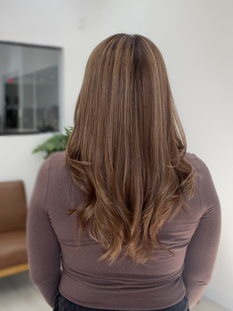 lace top human hair wig - brunette human hair wig - lace top wigs for women - breathable human hair wigs - affordable natural hair wigs - full coverage human hair wigs
