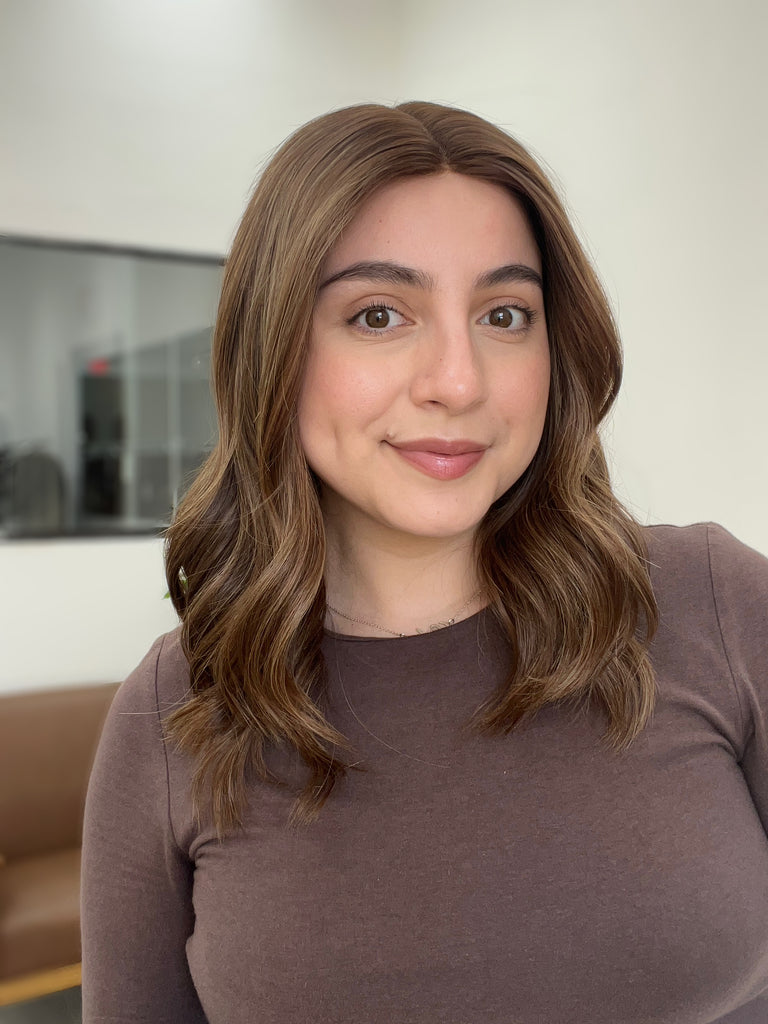 lace top human hair wig - brunette human hair wig - lace top wigs for women - breathable human hair wigs - affordable natural hair wigs - full coverage human hair wigs
