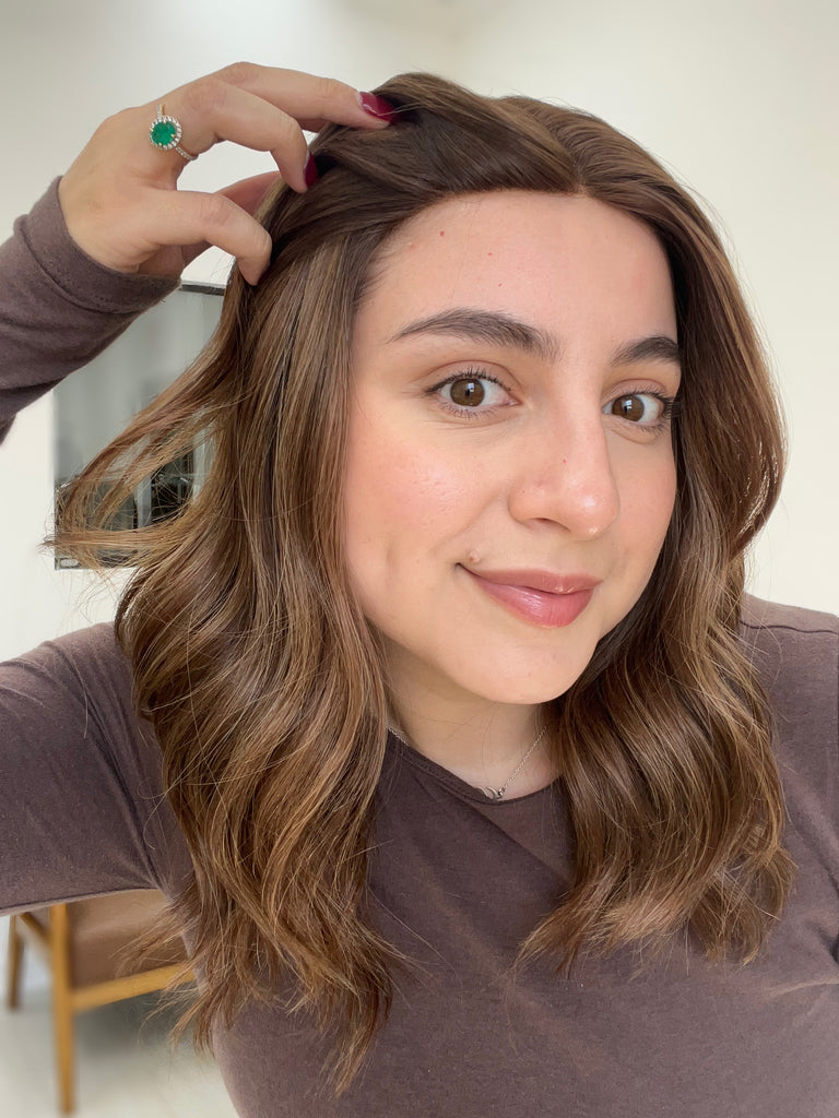 lace top human hair wig - brunette human hair wig - lace top wigs for women - breathable human hair wigs - affordable natural hair wigs - full coverage human hair wigs
