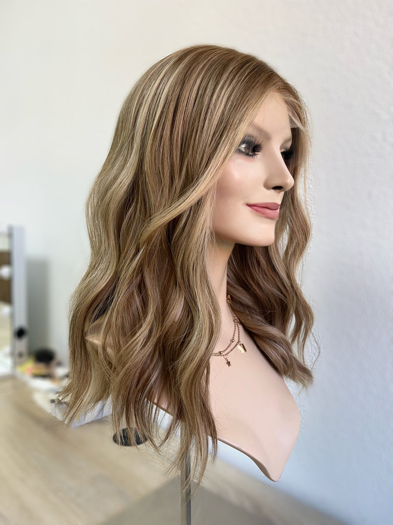 lace top human hair wig - blonde human hair wig - lace top wigs for women - breathable human hair wigs - affordable natural hair wigs - full coverage human hair wigs