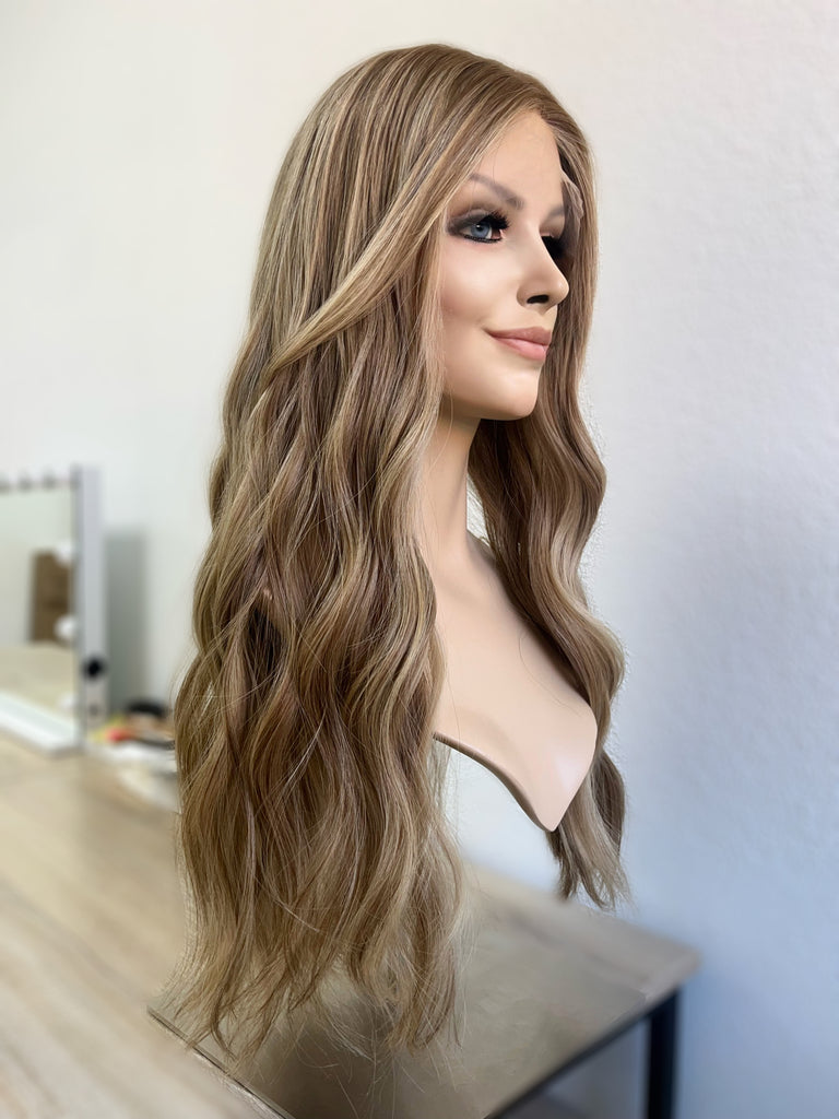 lace top human hair wig - blonde human hair wig - lace top wigs for women - breathable human hair wigs - affordable natural hair wigs - full coverage human hair wigs