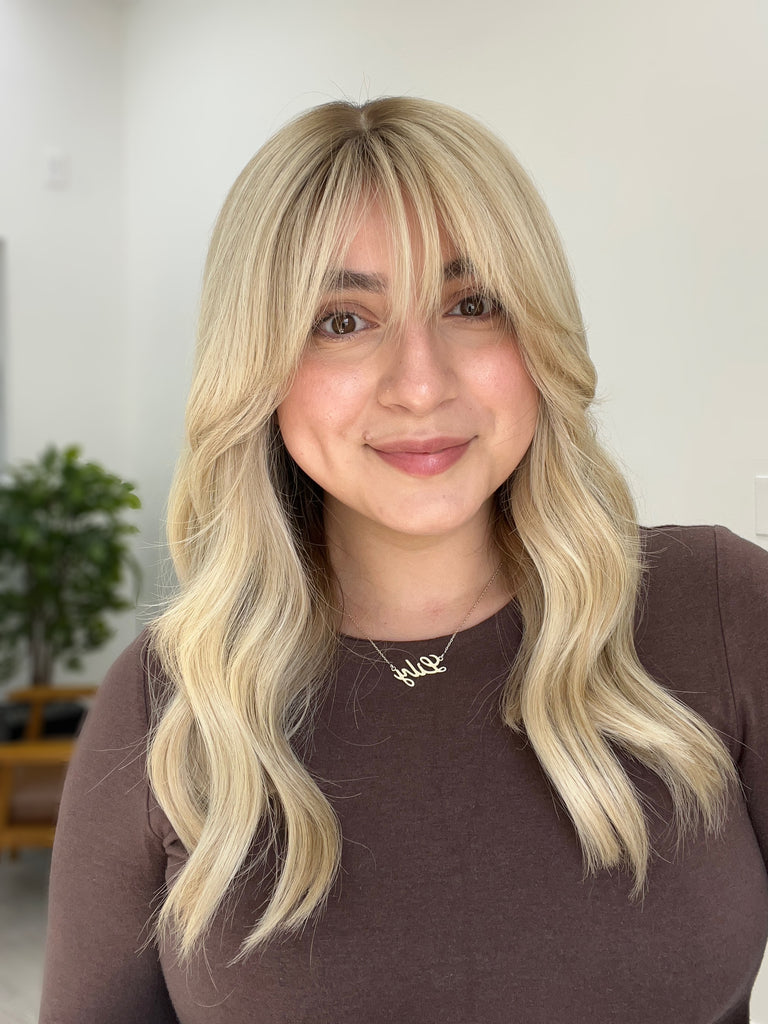  lace top human hair wig - blonde human hair wig - lace top wigs for women - breathable human hair wigs - affordable natural hair wigs - full coverage human hair wigs
