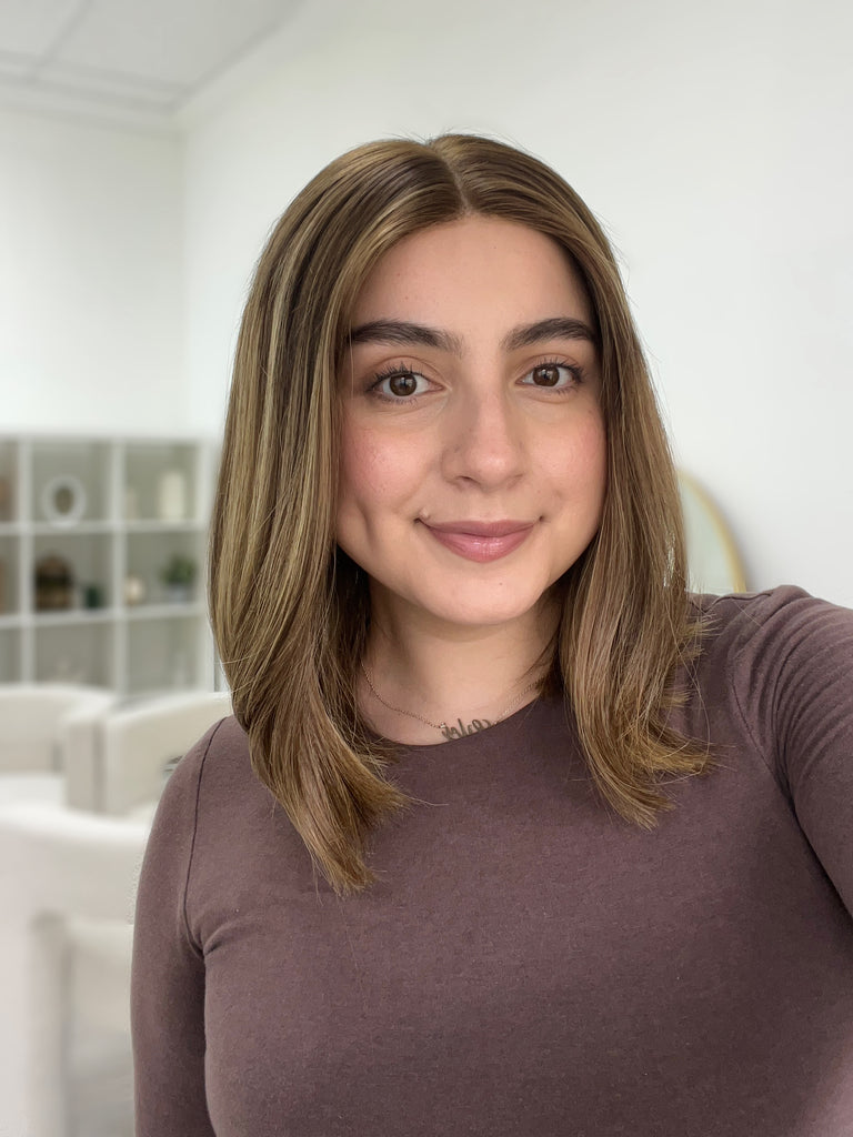 lace top human hair wig - brunette human hair wig - lace top wigs for women - breathable human hair wigs - affordable natural hair wigs - full coverage human hair wigs