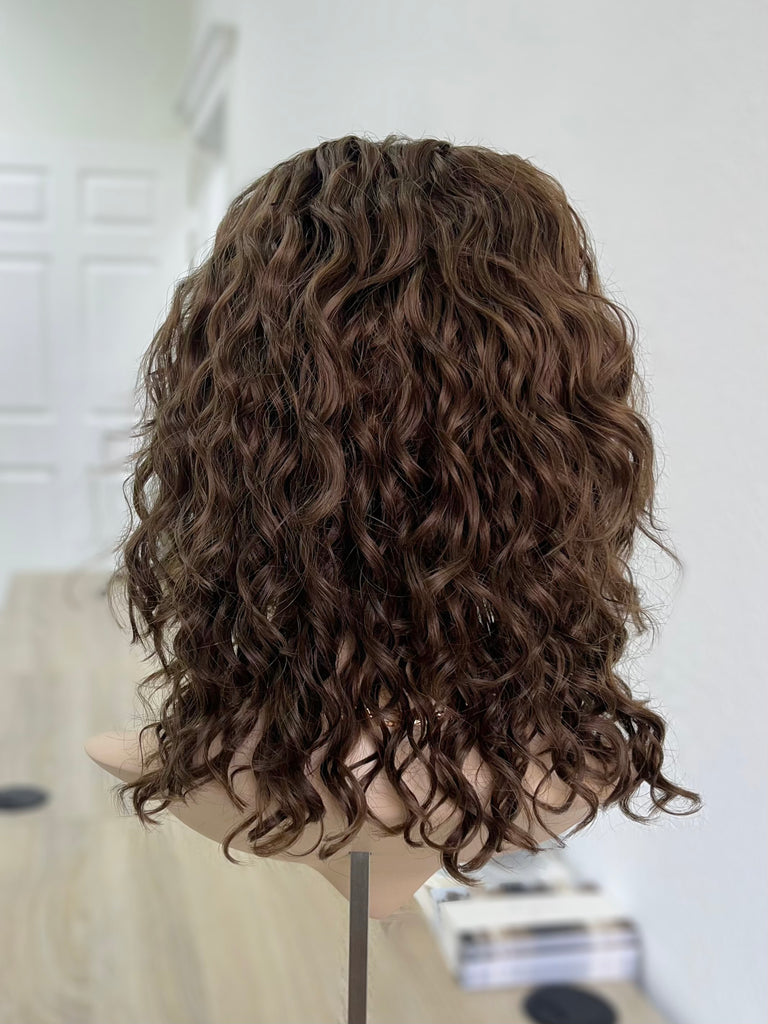 lace top human hair wig - brunette human hair wig - lace top wigs for women - breathable human hair wigs - affordable natural hair wigs - full coverage human hair wigs