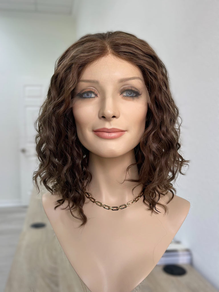 lace top human hair wig - brunette human hair wig - lace top wigs for women - breathable human hair wigs - affordable natural hair wigs - full coverage human hair wigs