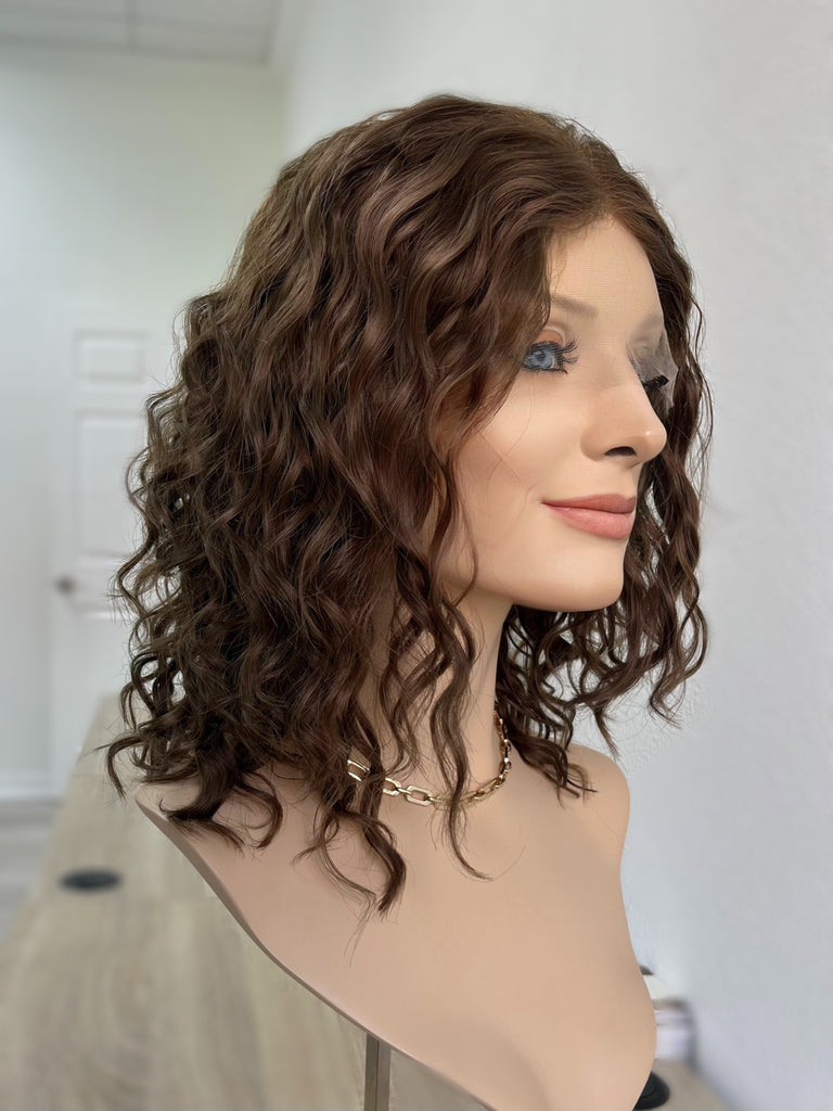 lace top human hair wig - brunette human hair wig - lace top wigs for women - breathable human hair wigs - affordable natural hair wigs - full coverage human hair wigs