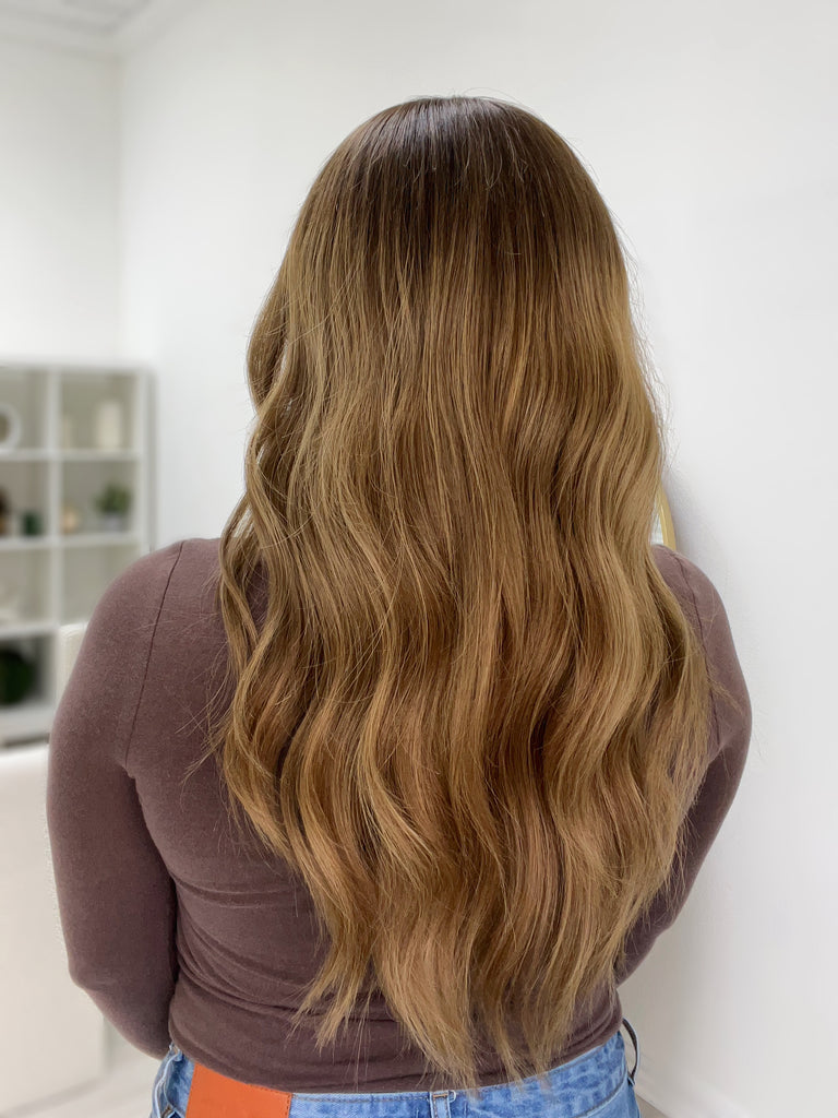 lace top human hair wig - brunette human hair wig - lace top wigs for women - breathable human hair wigs - affordable natural hair wigs - full coverage human hair wigs
