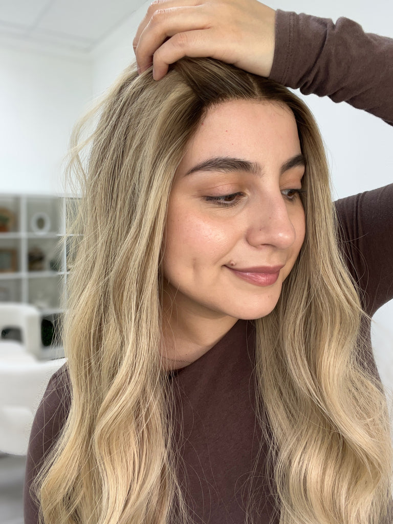  lace top human hair wig - blonde human hair wig - lace top wigs for women - breathable human hair wigs - affordable natural hair wigs - full coverage human hair wigs
