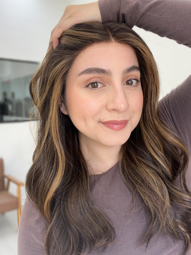 lace top human hair wig - brunette human hair wig - lace top wigs for women - breathable human hair wigs - affordable natural hair wigs - full coverage human hair wigs
