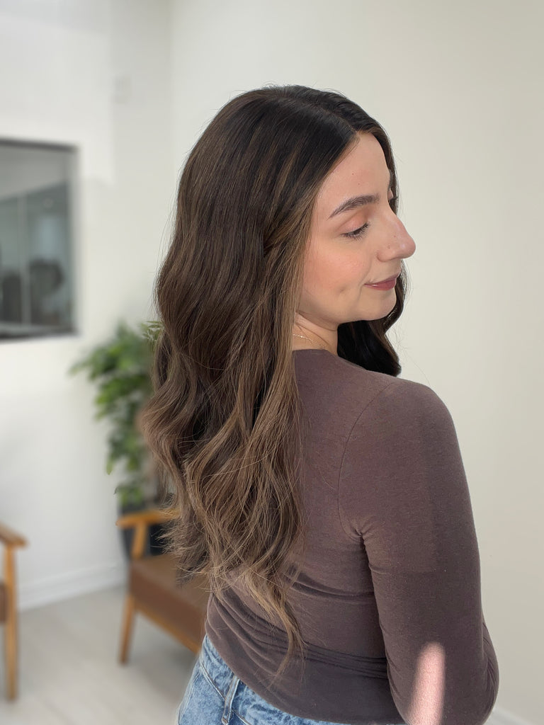 lace top human hair wig - brunette human hair wig - lace top wigs for women - breathable human hair wigs - affordable natural hair wigs - full coverage human hair wigs
