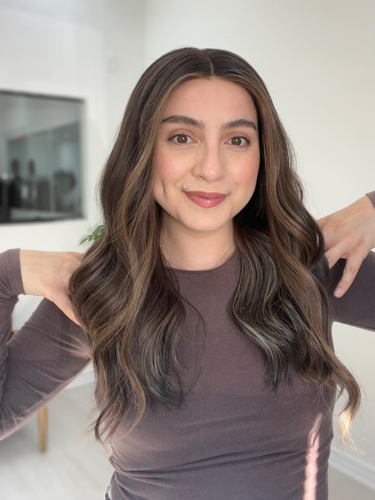 lace top human hair wig - brunette human hair wig - lace top wigs for women - breathable human hair wigs - affordable natural hair wigs - full coverage human hair wigs
