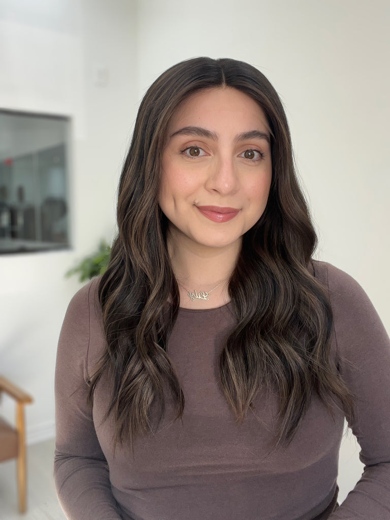 lace top human hair wig - brunette human hair wig - lace top wigs for women - breathable human hair wigs - affordable natural hair wigs - full coverage human hair wigs
