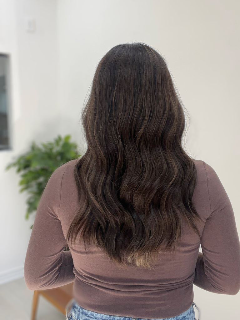 lace top human hair wig - brunette human hair wig - lace top wigs for women - breathable human hair wigs - affordable natural hair wigs - full coverage human hair wigs
