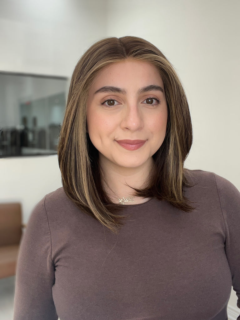 lace top human hair wig - brunette human hair wig - lace top wigs for women - breathable human hair wigs - affordable natural hair wigs - full coverage human hair wigs
