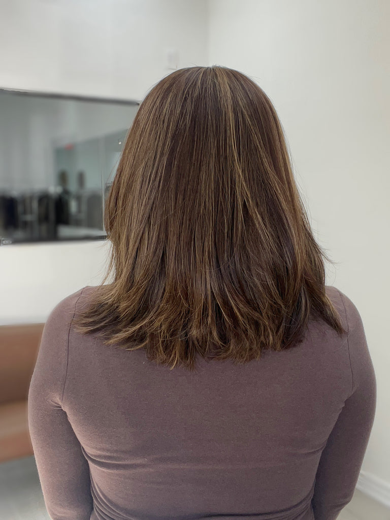 lace top human hair wig - brunette human hair wig - lace top wigs for women - breathable human hair wigs - affordable natural hair wigs - full coverage human hair wigs
