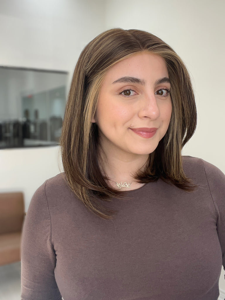 lace top human hair wig - brunette human hair wig - lace top wigs for women - breathable human hair wigs - affordable natural hair wigs - full coverage human hair wigs
