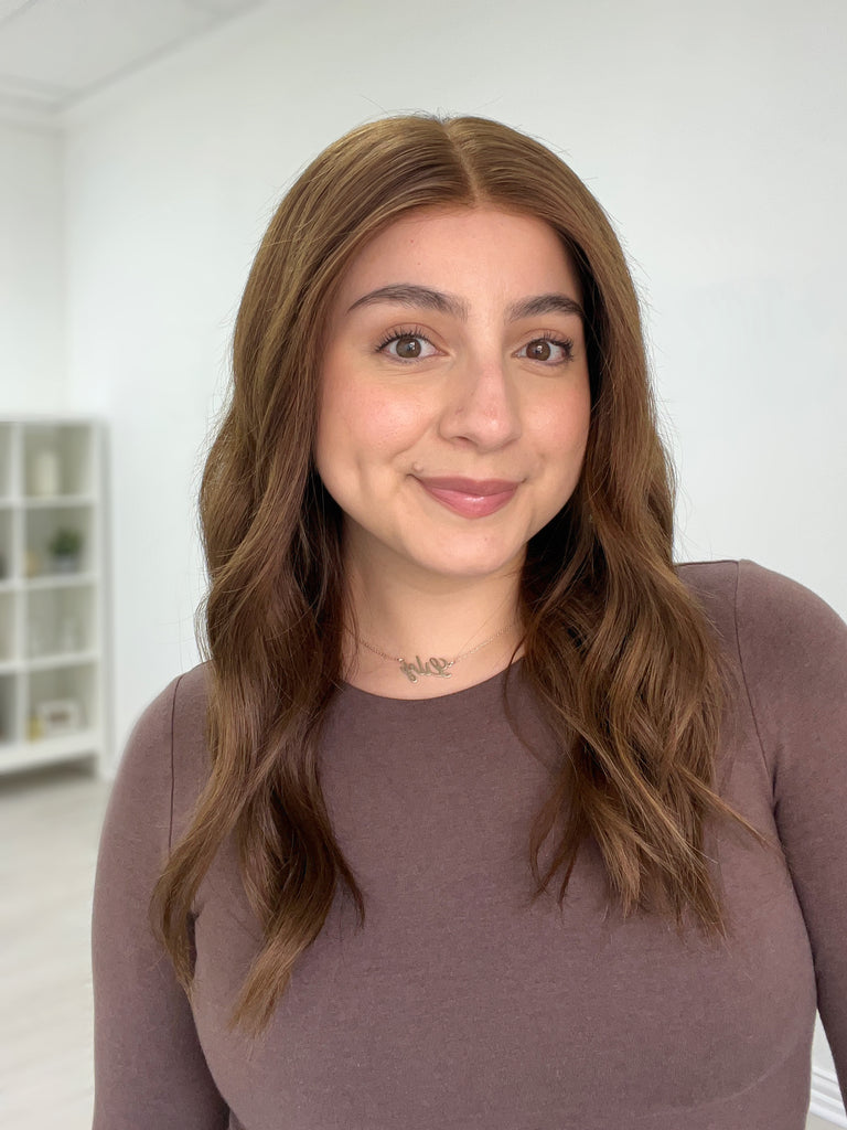 lace top human hair wig - brunette human hair wig - lace top wigs for women - breathable human hair wigs - affordable natural hair wigs - full coverage human hair wigs
