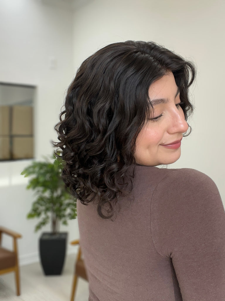  lace top human hair wig - brunette human hair wig - lace top wigs for women - breathable human hair wigs - affordable natural hair wigs - full coverage human hair wigs
