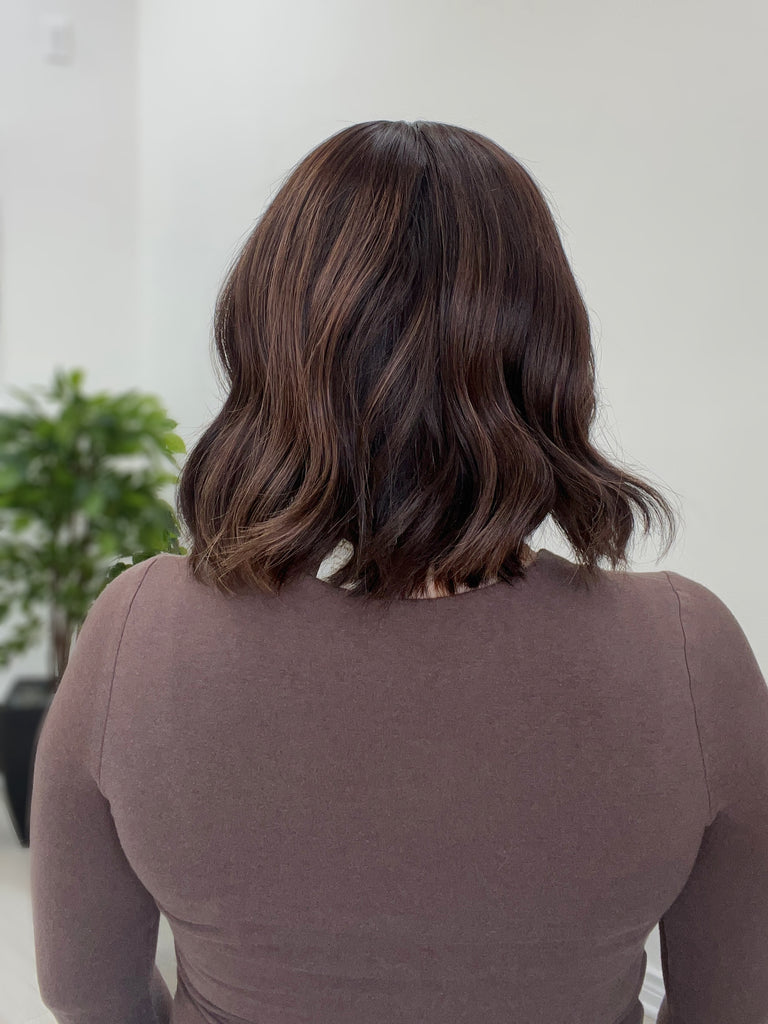  lace top human hair wig - brunette human hair wig - lace top wigs for women - breathable human hair wigs - affordable natural hair wigs - full coverage human hair wigs
