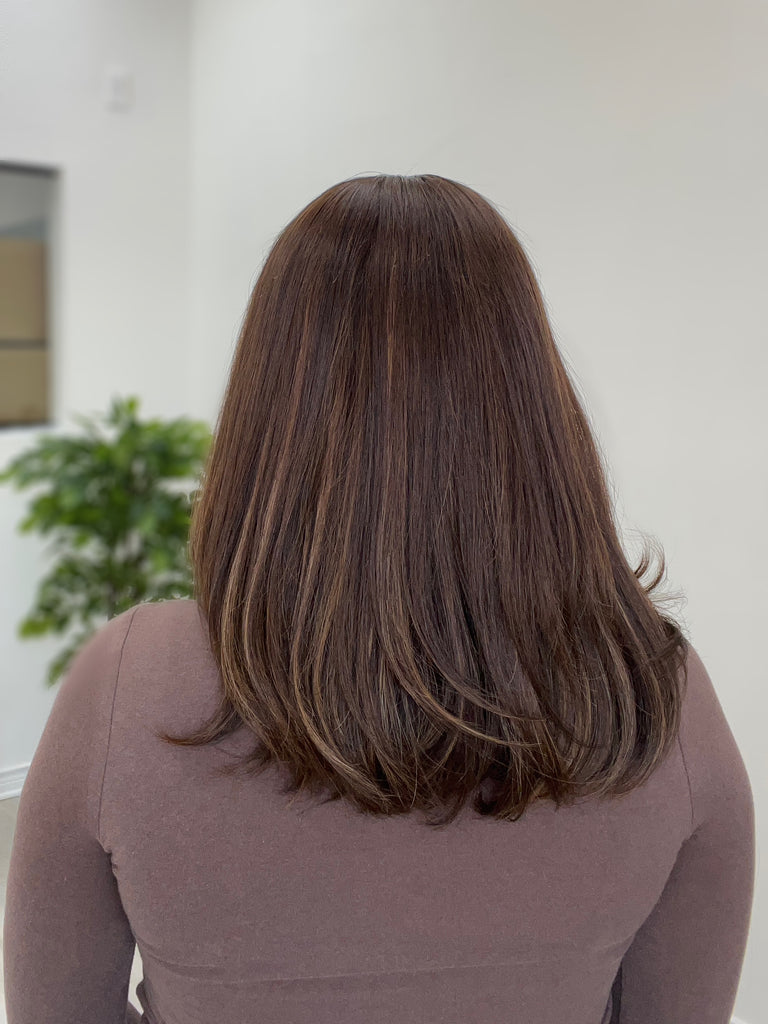  lace top human hair wig - brunette human hair wig - lace top wigs for women - breathable human hair wigs - affordable natural hair wigs - full coverage human hair wigs
