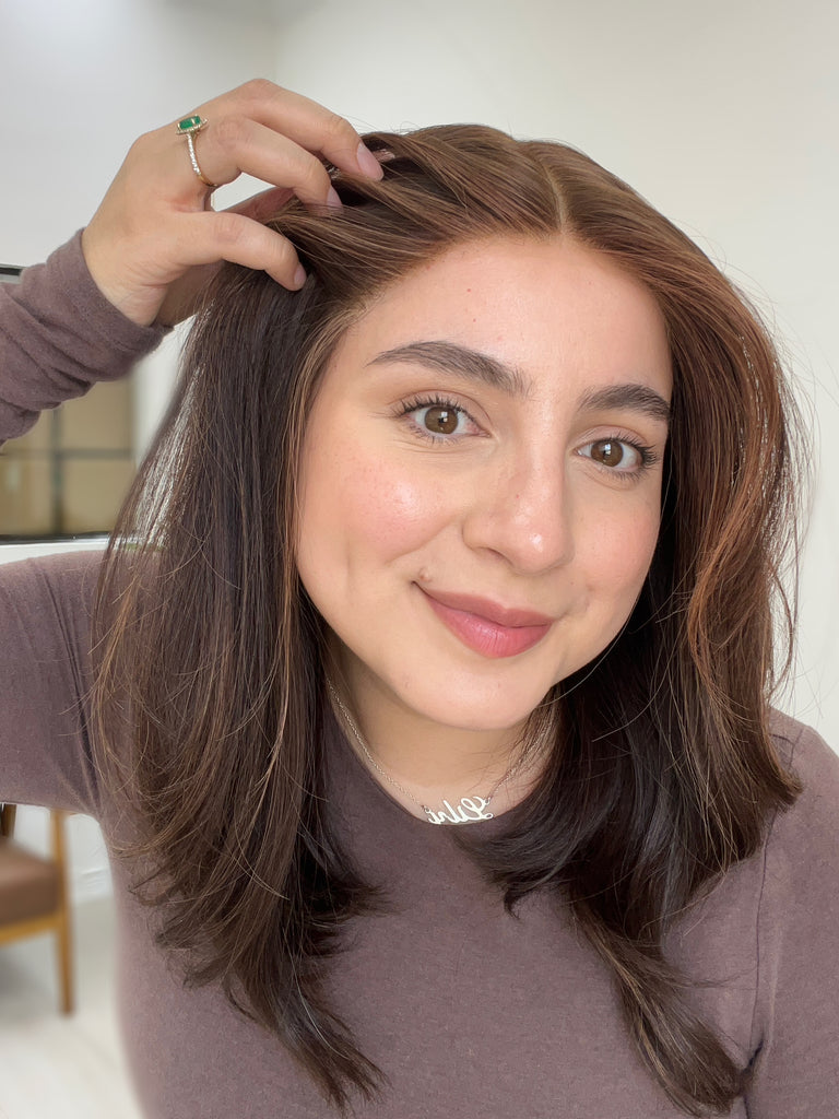  lace top human hair wig - brunette human hair wig - lace top wigs for women - breathable human hair wigs - affordable natural hair wigs - full coverage human hair wigs
