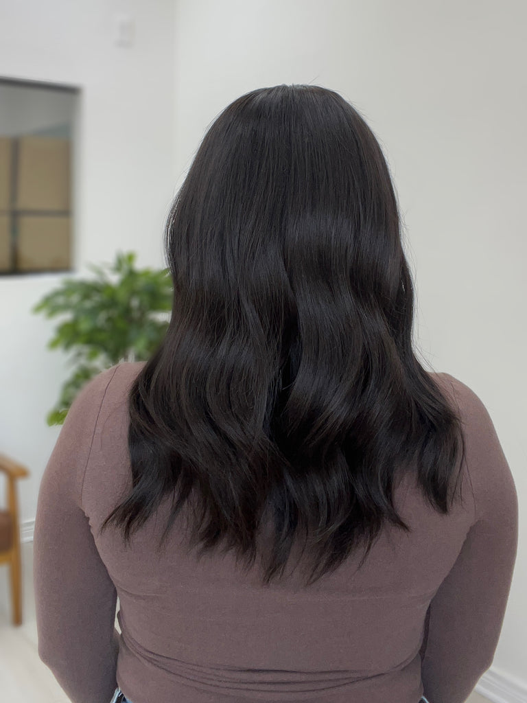 lace top human hair wig - black human hair wig - lace top wigs for women - breathable human hair wigs - affordable natural hair wigs - full coverage human hair wigs