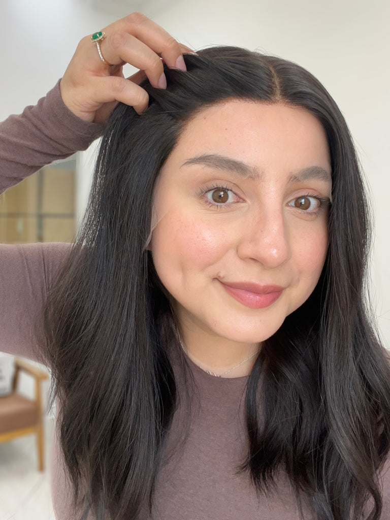 lace top human hair wig - black human hair wig - lace top wigs for women - breathable human hair wigs - affordable natural hair wigs - full coverage human hair wigs