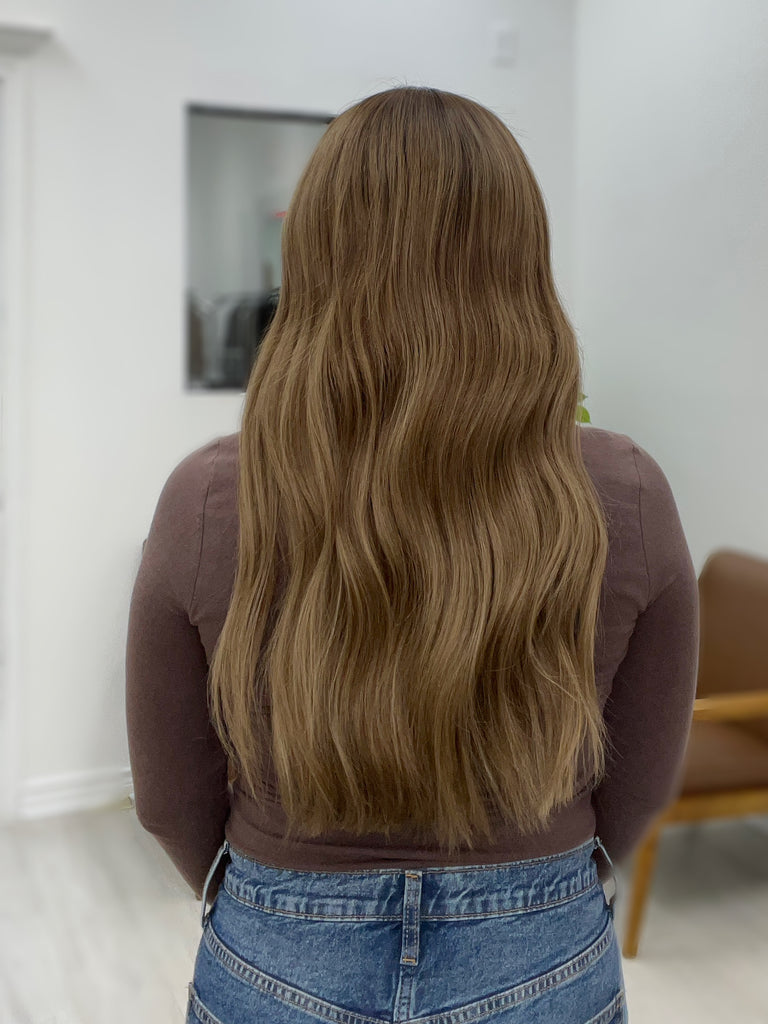  lace top human hair wig - brunette human hair wig - lace top wigs for women - breathable human hair wigs - affordable natural hair wigs - full coverage human hair wigs
