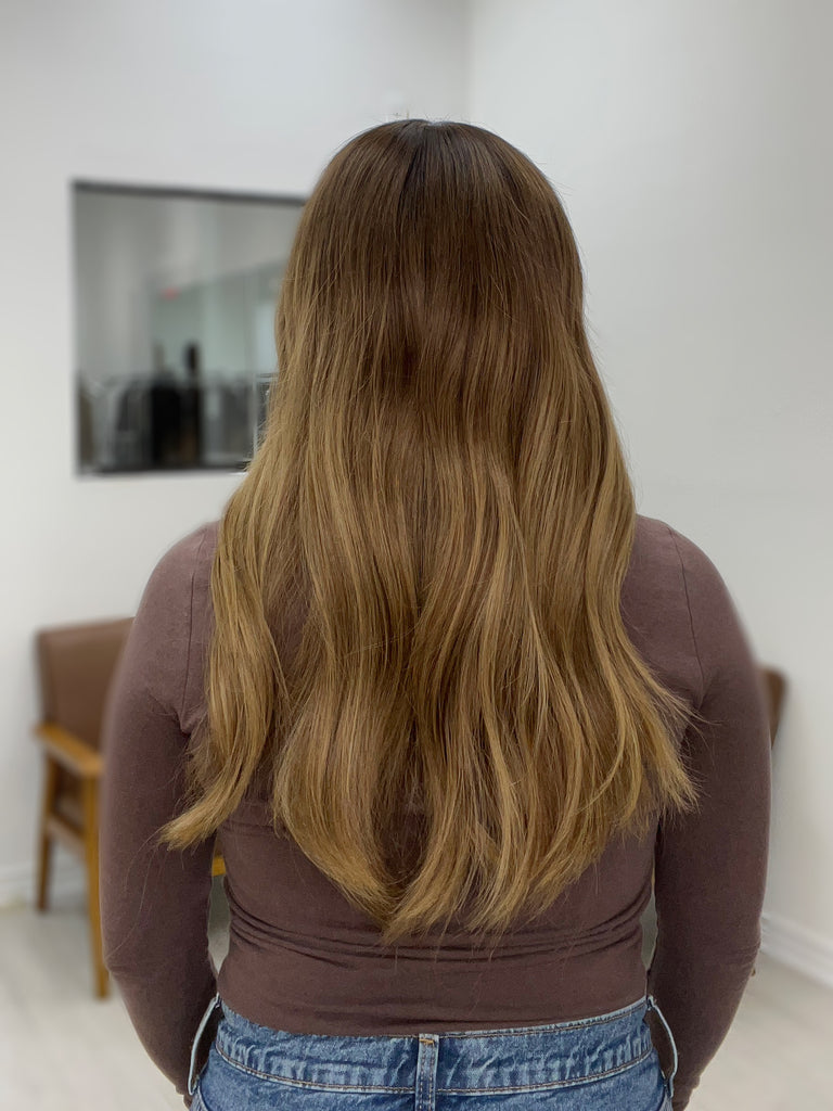  lace top human hair wig - brunette human hair wig - lace top wigs for women - breathable human hair wigs - affordable natural hair wigs - full coverage human hair wigs
