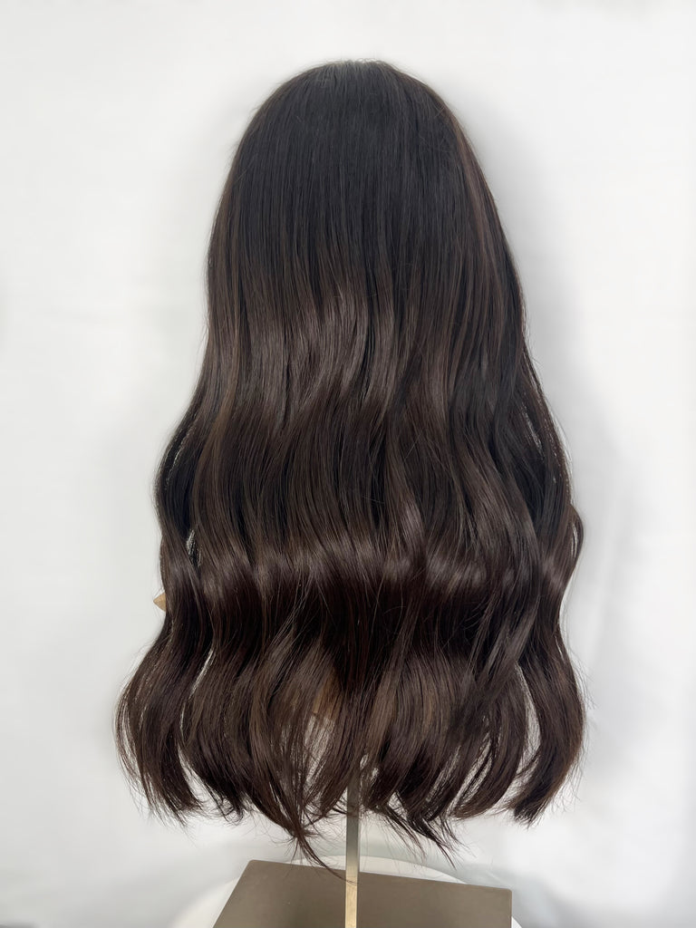 lace top human hair wig - highline wigs - brunette human hair wig - lace top wigs for women - breathable human hair wigs - affordable natural hair wigs - full coverage human hair wigs