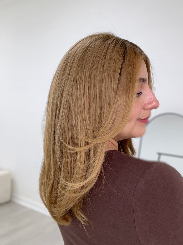 lace top human hair wig - blonde human hair wig - lace top wigs for women - breathable human hair wigs - affordable natural hair wigs - full coverage human hair wigs

