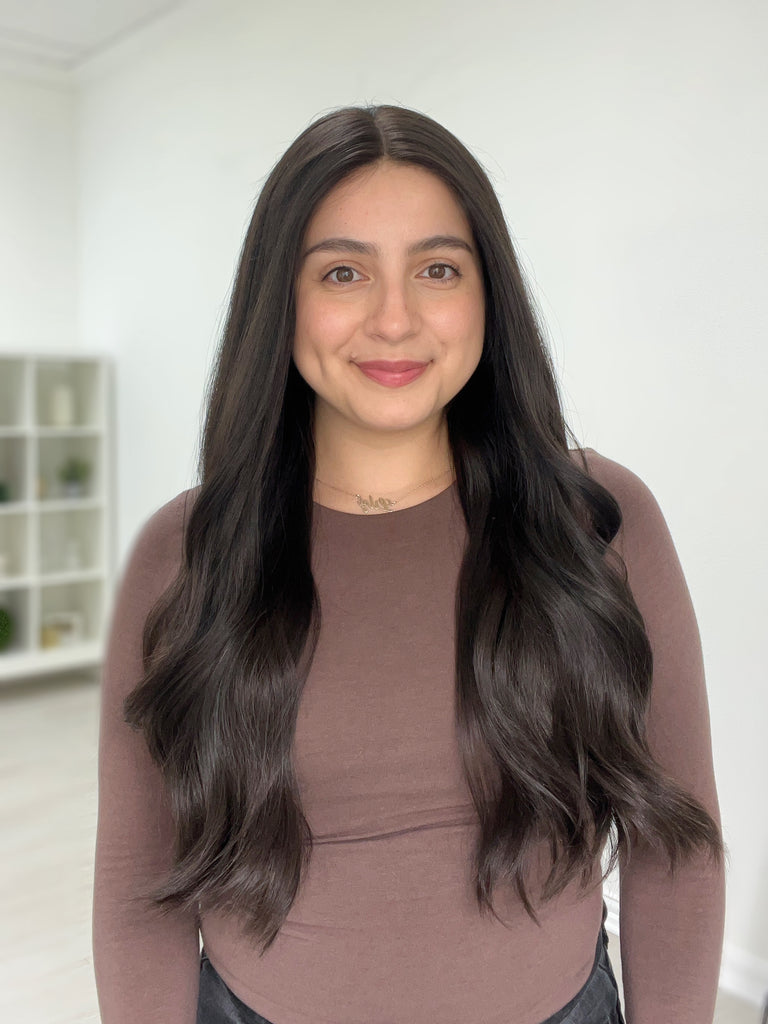 lace top human hair wig - brunette human hair wig - lace top wigs for women - breathable human hair wigs - affordable natural hair wigs - full coverage human hair wigs
