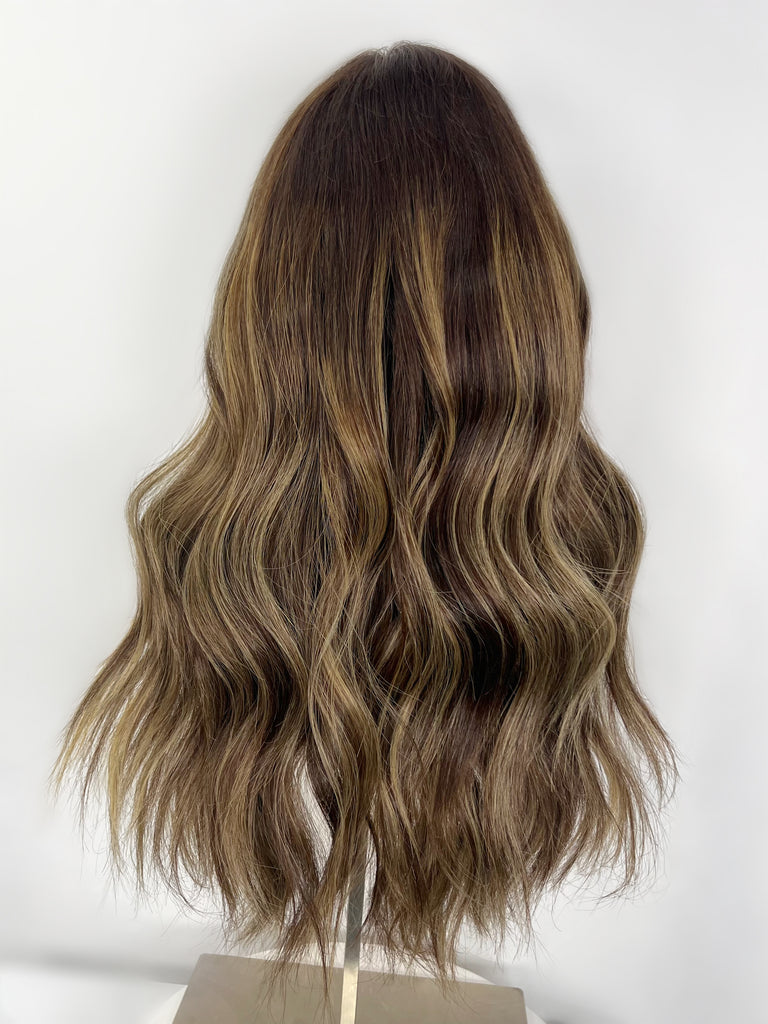 Lu's Lace Top Wig, "4B1191 - Dark Brown with Highlights" (R1619) - Silk or Lace