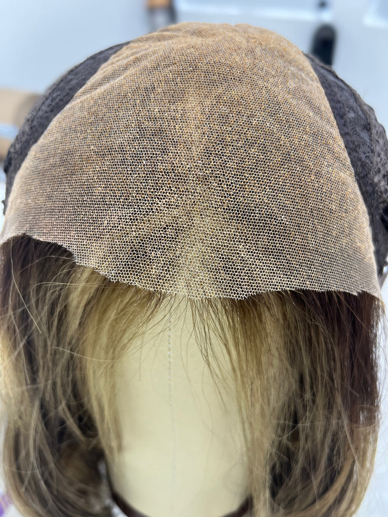 Lu's Lace Top Wig, "4B1191 - Dark Brown with Highlights" (R1619) - Silk or Lace