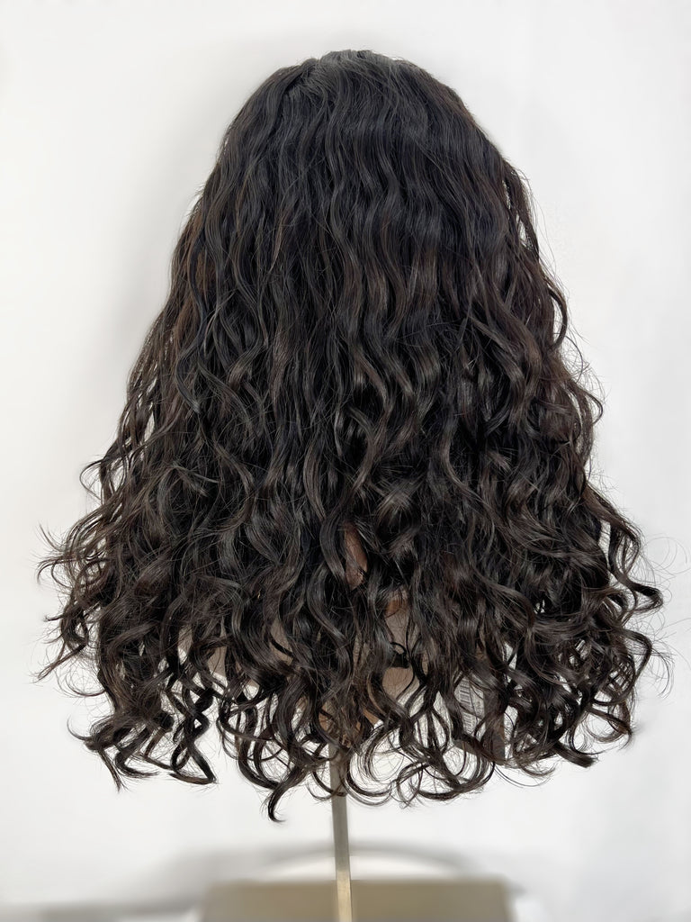 Milano Divine Lace Top Wavy Wig, "Natural Soft Black" (R1620) - Silk or Lace