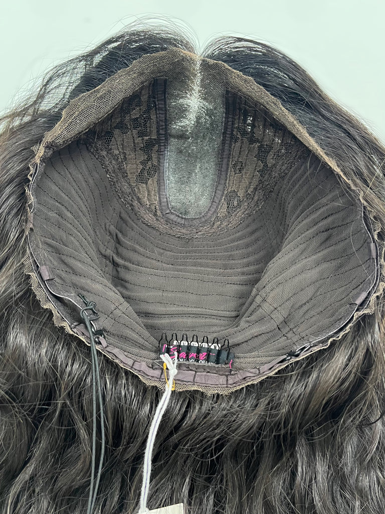 Milano Divine Lace Top Wavy Wig, "Natural Soft Black" (R1620) - Silk or Lace