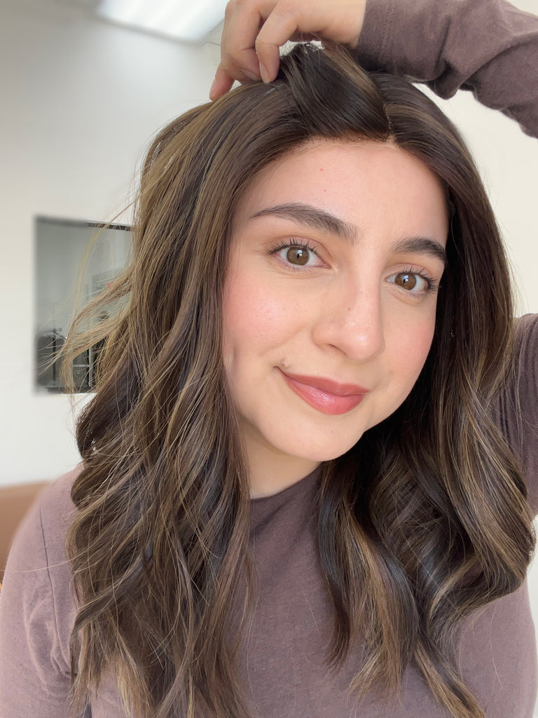 lace top human hair wig - brunette human hair wig - lace top wigs for women - breathable human hair wigs - affordable natural hair wigs - full coverage human hair wigs