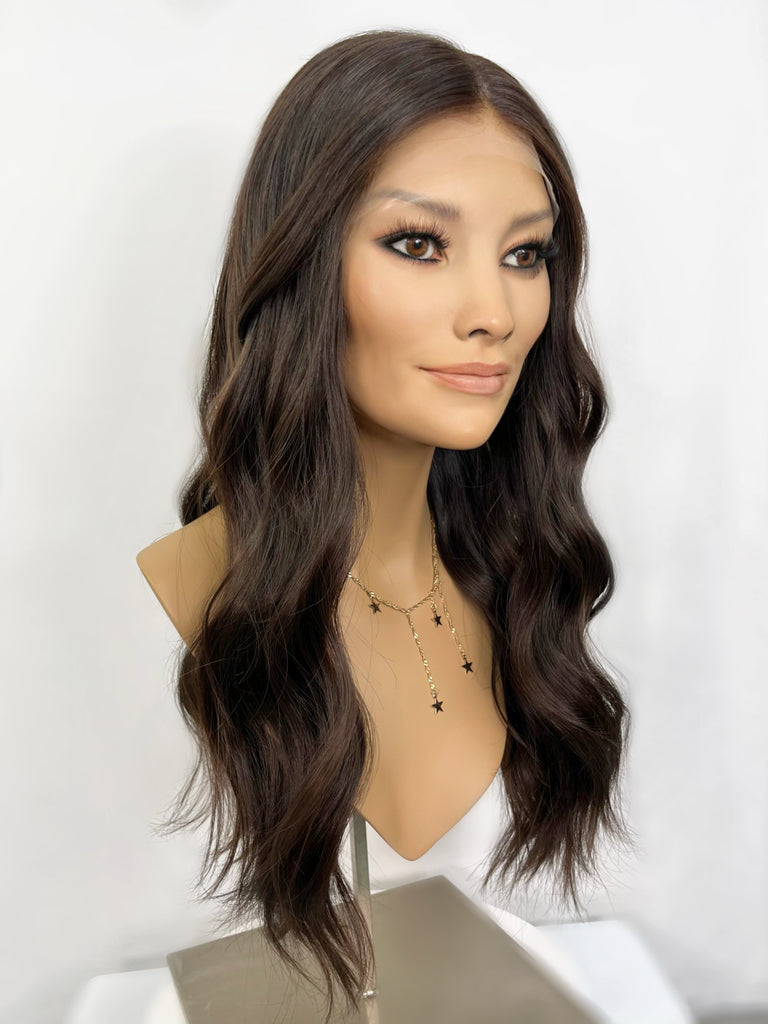 Highline Lace Top Wig, "Natural Dark Brown" (R1686) - Silk or Lace