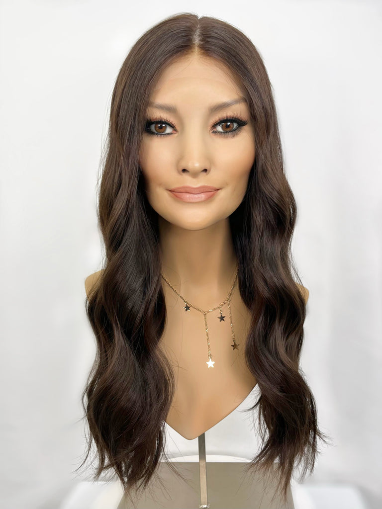 Highline Lace Top Wig, "Natural Dark Brown" (R1686) - Silk or Lace