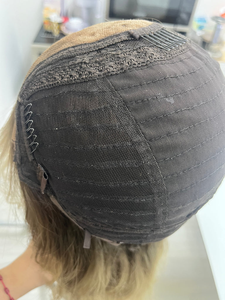 lace top human hair wig - blonde human hair wig - lace top wigs for women - breathable human hair wigs - affordable natural hair wigs - full coverage human hair wigs