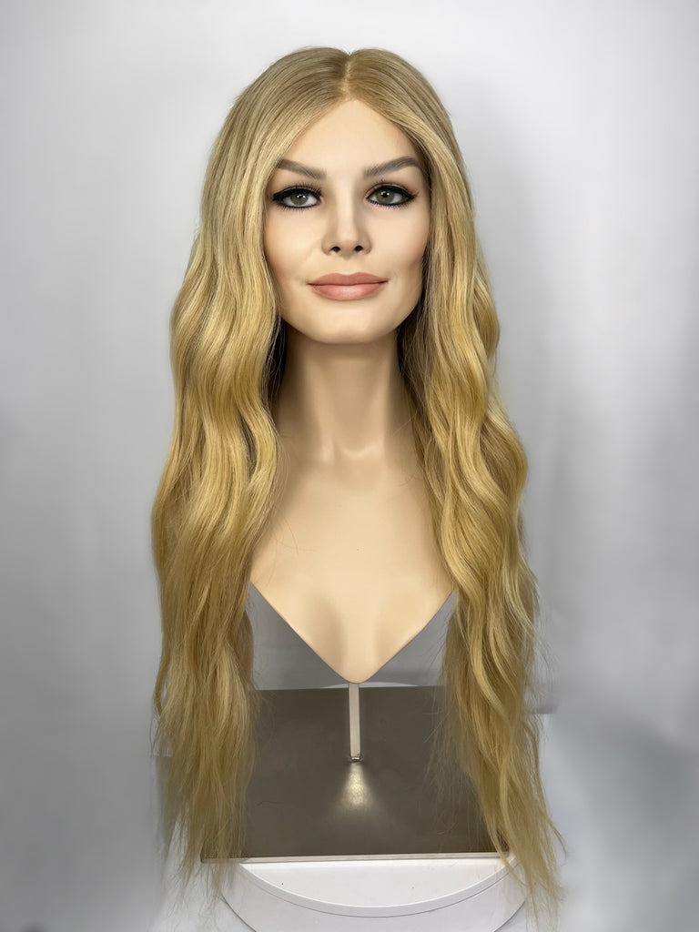 Freedom Couture Full Lace Wig, "Warm Golden Blonde" (R1678) - Silk or Lace