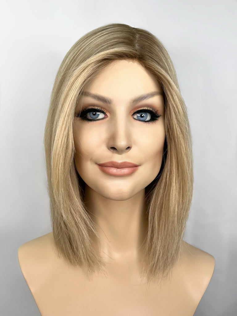 Lu's Silk Top Lace Front Wig, "Dimensional Creamy Neutral Blonde" (R1665) - Silk or Lace