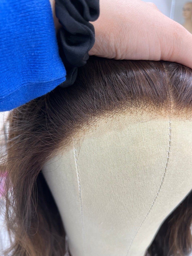 Highline Lace Top Wig, "Dark Brown Caramel Balayage" (R1760) - Silk or Lace