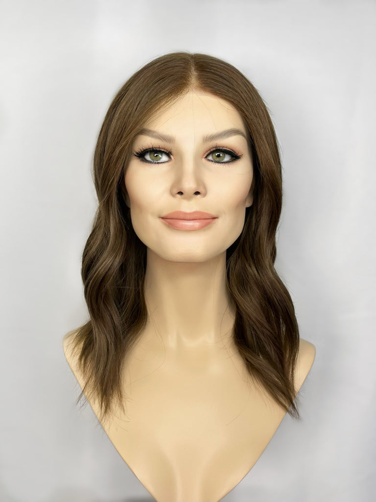 lace top human hair wig - lu's wigs - brunette human hair wig - lace top wigs for women - breathable human hair wigs - affordable natural hair wigs - full coverage human hair wigs