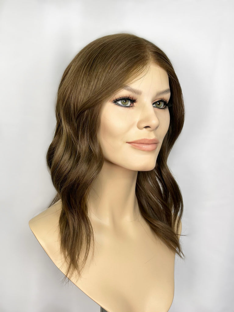 lace top human hair wig - lu's wigs - brunette human hair wig - lace top wigs for women - breathable human hair wigs - affordable natural hair wigs - full coverage human hair wigs