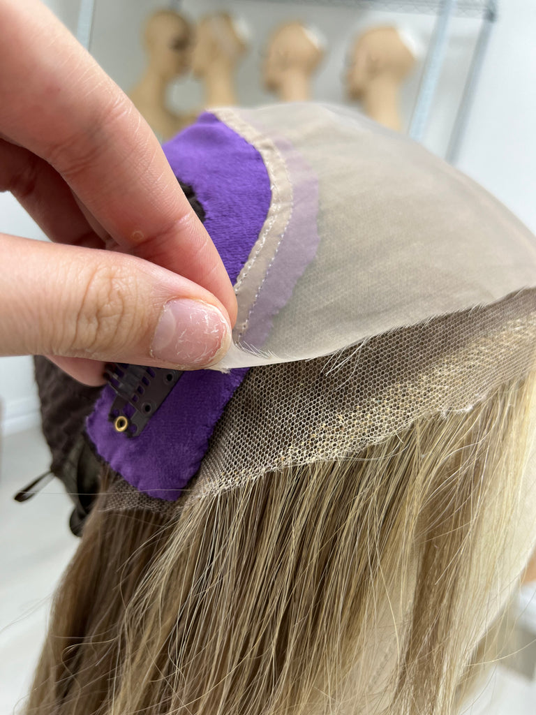 lace top human hair wig - blonde human hair wig - lace top wigs for women - breathable human hair wigs - affordable natural hair wigs - full coverage human hair wigs